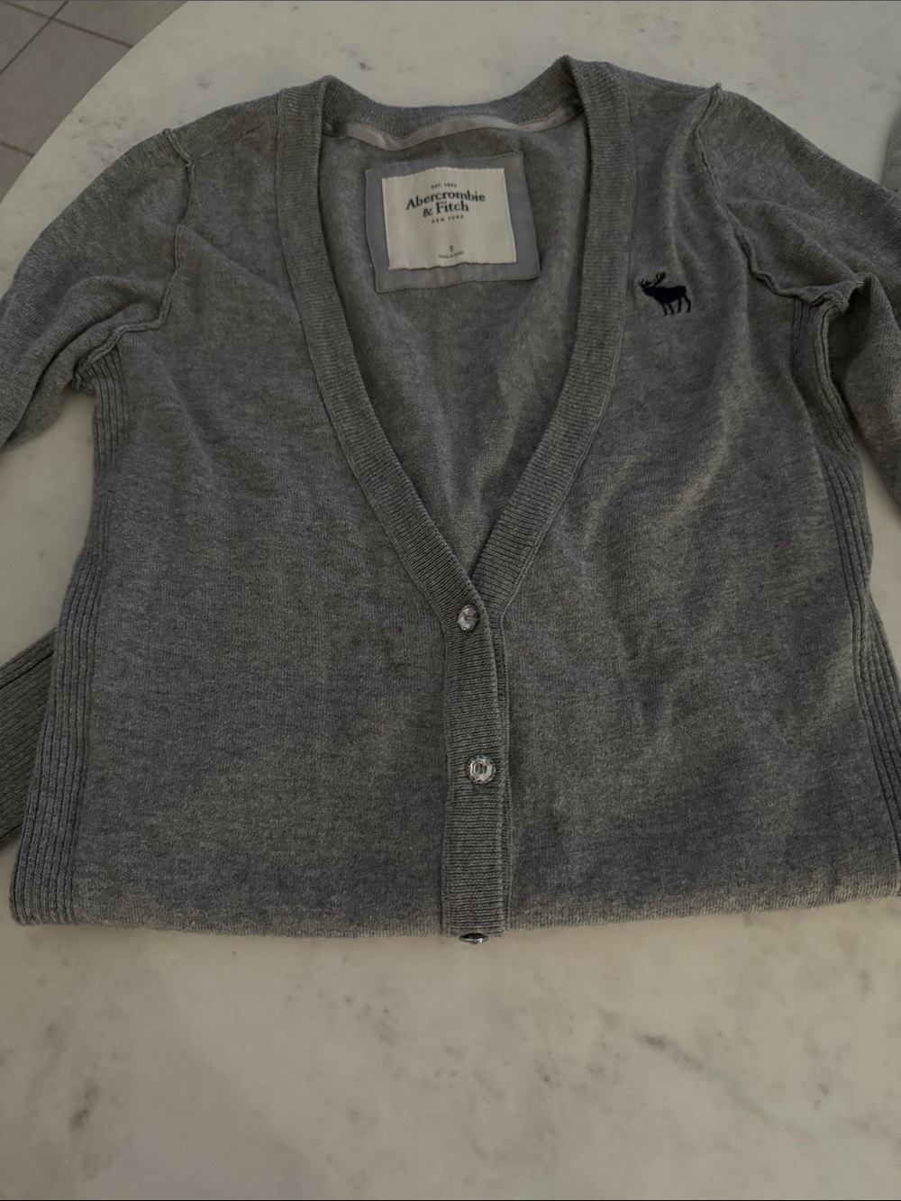 Women’s Gray Button-Front Cardigan Sweater
